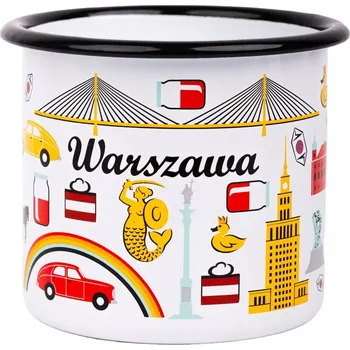 SMALTOVANÝ HRNEK JANEK - 500 ml - SYMBOLY VARŠAVY Varšava