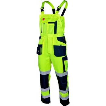 Pracovní obuv Dlouhé pracovní kalhoty ART.MAS FLASH SPOD. Montérky s laclem ŽLUTÉ vel. 52
