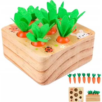 Dřevěná hračka MONTESSORI TŘÍDIČ KOSTEK HRAČKA MRKVE