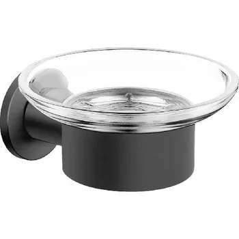 Mýdlenka Novaservis Ferro Smile - Mýdlenka s držákem, sklo/gun metal ASM02GM