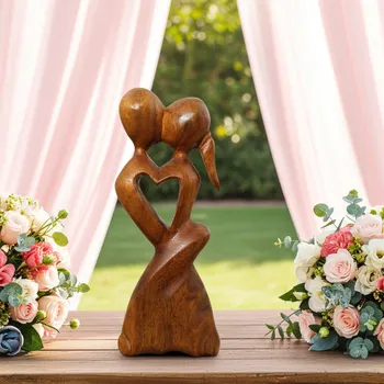 Soška Abstrakt milenci 2 / Dřevo 20 cm