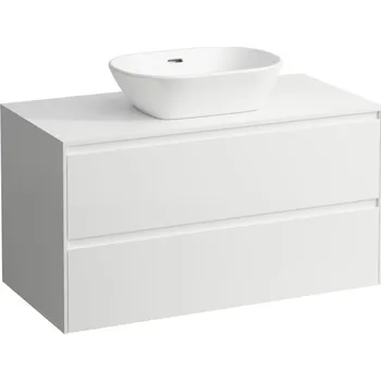 Nábytek LAUFEN LANI Zásuvkový element 1000, se 2 zásuvkami, s výřezem uprostřed, top 12 mm 985x495, Bílá mat - H4043211122601