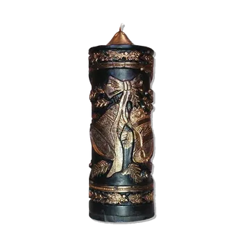 Svíčka Svíčka Zvonky černá zelená se zlatou patinou