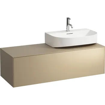 Koupelnový nábytek LAUFEN SONAR Skříňka pod umyvadlo, s 1 zásuvkou, pro umývátka H816341, H816342, s výřezem vpravo 1175x455, Zlatá (lak) - H4054530340401