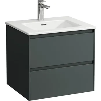 Koupelnový nábytek LANI|LAUFEN PRO S Umyvadlo 'slim' se skříňkou 600 mm, se 2 zásuvkami, vč. dělícího systému do zásuvek 600x500, Šedá traffic - H8649642661041