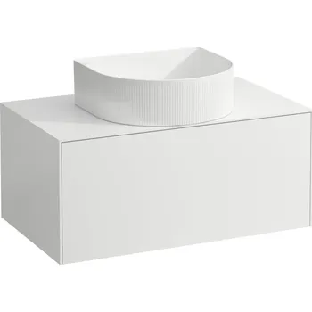 Koupelnový nábytek LAUFEN SONAR Skříňka pod umyvadlo, s 1 zásuvkou, pro umyvadlové mísy H812340, H812341, H812342, H812343, s výřezem uprostřed 775x455, Bílá mat - H4054110341701