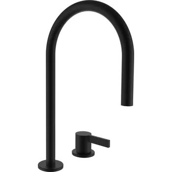 Vodovodní baterie Kartell LAUFEN Umyvadlová stojánková dvouotvorová páková baterie s otočným výtokem 166 mm, průtok 5,3 l/min, bez automatické výpusti, PVD titan černá matná 1x1, no colour - H3113320812201