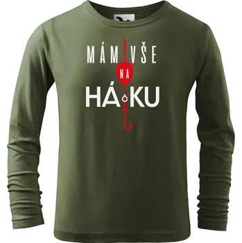 Dětská móda DOBRÝ TRIKO Dětské bavlněné triko Mám vše na háčku Velikost: 122/6 let, Barva: Khaki