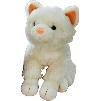 plyšák PLYŠOVÝ MAZLÍČEK PŘÍTULNÍČEK Pro Miminka Roztomilý BÍLÝ KOCOUR na mazlení plyšák
