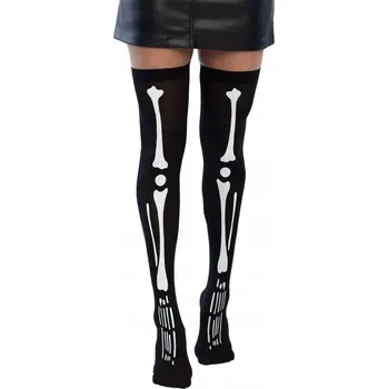 Karnevalový doplněk Punčochy "Kostlivec", černé, Boland