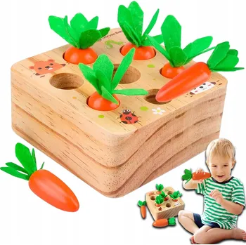 Dřevěná hračka MONTESSORI DŘEVĚNÁ HRAČKA - TŘÍDIČ TVARŮ A MRKVE