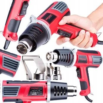 Horkovzdušná pistole ELEKTRICKÁ HORKOVZDUŠNÁ PISTOLE Worcraft HG20-600 4x 2rychlostní tryska 600°C 2000W