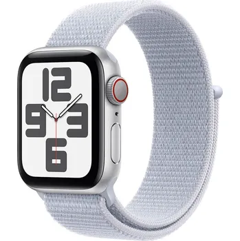 Apple Watch SE GPS + Cellular 44mm Silver Aluminium Case with Blue Cloud Sport Loop MXGR3QC/A