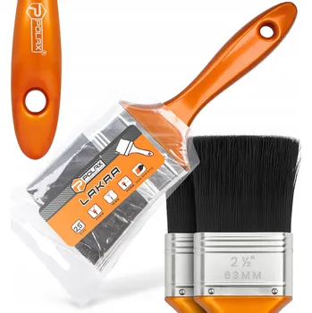 Malířský štětec 2x PLOCHÝ ŠTĚTEC 63 mm na Laky, Barvy, Nábytek a Dřevo Z1-P
