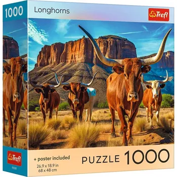 Puzzle Trefl 1000dílné Puzzle USA Collection: Longhorns
