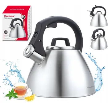 Varná konvice Konvice s píšťalkou Klausberg KB-7951 2.5L nerezová ocel indukce Plyn