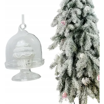 Vánoční dekorace SKLENĚNÁ VÁNOČNÍ KOULE NA VÁNOČNÍ STROMEK BÍLÝ KOBLÍŽEK TVARY OZDOBY NA STROMEČEK BAŇKY