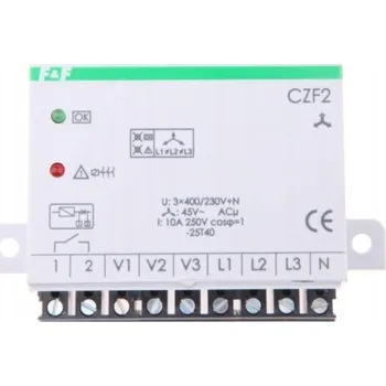 vypínač Relé pro hlídání výpadku fáze a asymetrie pro montáž do třífázových motorů F&F CZF-2