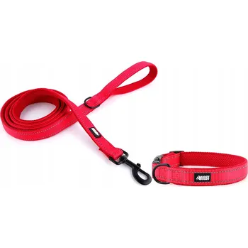 Obojek pro psa Obojek a vodítko pro psa Červená sada pro procházky, komplet pro štěně XS