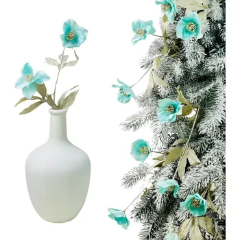 Vánoční dekorace MODRÁ MAGNOLIE KVĚTY NA VÁNOČNÍ STROMEK OZDOBY VÁNOČNÍ MAGNOLIE NA ARANŽOVÁNÍ