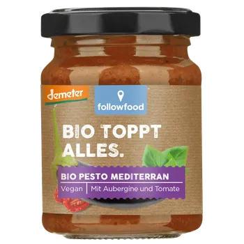 Omáčka Followfood Pesto středomořské 130 g bio BIO VEGAN DEMETER Množství: 1 ks