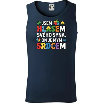 Autismus - Jsem hlasem svého syna, on je mým srdcem - Tílko pánské Core - XL ( Námořní modrá (velmi tmavá - téměř černá) )