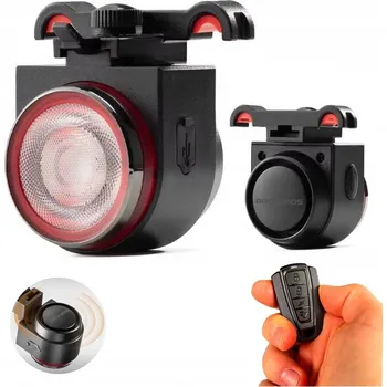 Cyklosvítilna Zadní LED světlo na kolo s alarmem a klaksonem proti krádeži - Rockbros