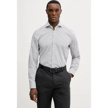 Pánská košile Bavlněná košile BOSS H-HANK-SP-B1-C1-261 pánská, tmavomodrá barva, slim, s klasickým límcem, 50555977 59X, vel. 39