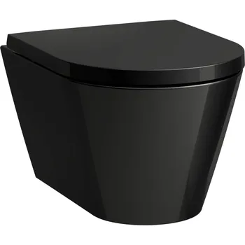 Klozet Kartell LAUFEN Závěsný klozet rimless/compact, hluboké splachování 490x370, Černá lesklá - H8203330200001