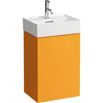 Koupelnový nábytek LAUFEN Kartell LAUFEN Skříňka pod umyvadlo, 1 dvířka, závěsy vlevo, pro umyvadlo H815330 435x330, Okrově hnědá - H4075030336431