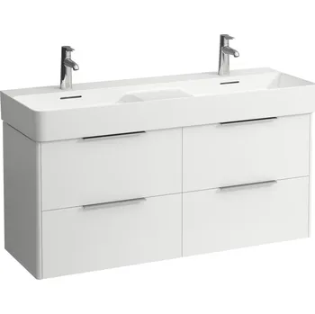 Nábytek LAUFEN BASE Skříňka pod umyvadlo, se 4 zásuvkami, pro dvojumyvadlo H814282. 1180x390, Bílá lesklá - H4025341102611