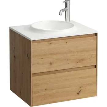Koupelnový nábytek LAUFEN LANI Skříňka pod umyvadlo, 2 zásuvky, pro umyvadlo H814073 z materiálu Marbond 570x440, Divoký dub - H4042521122671