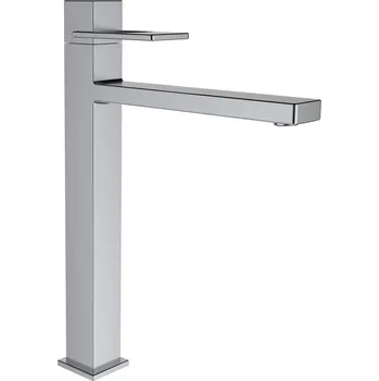 Vodovodní baterie LAUFEN Quadriga Umyvadlová stojánková páková baterie vysoká, pevný výtok 190 mm, bez automatické výpustii, PVD inox kartáčovaná ocel 1x1, no colour - HF901114441000