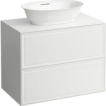 Koupelnový nábytek LAUFEN THE NEW CLASSIC Skříňka pod umyvadlo 800, se 2 zásuvkami, pro umyvadlové mísy H812852, H812853 775x455, Bílá lesk - H4060120856311