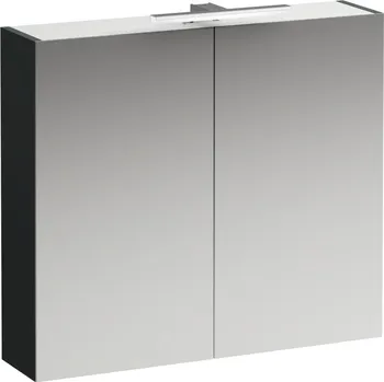 Nábytek LAUFEN BASE Zrcadlová skříňka, osvětlení, el.zásuvka EU IP 44 800x185, Šedá traffic - H4028021102661