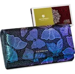 Dámská kožená peněženka s modro-fialovými motýlky Peterson