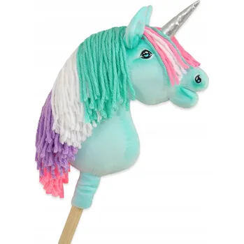 Hobby horsing Jednorožec na tyči Hobby Horse mátový s barevnou hřívou