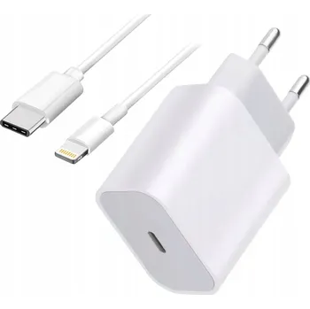 Síťová nabíječka Lemon Mobile bílá 18W 1 m USB 3.1 typ C Apple Lightning