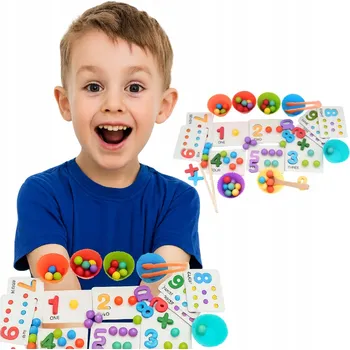 Dřevěná hračka Interaktivní sada Montessori pro výuku počítání jako dárek pro děti