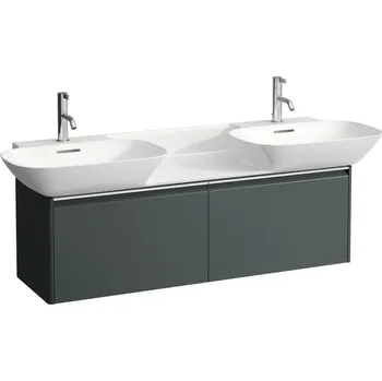 Nábytek LAUFEN BASE Skříňka pod umyvadlo, se 2 zásuvkami, pro umyvadlo H814304, úchytka z eloxovaného hliníku 1170x350, Šedá traffic - H4030151102661