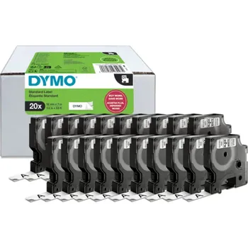 Pásek do tiskárny DYMO D1 45013 páska 12 mm x 7 m – černý tisk na bílé, Value Pack 20 ks (polyester)