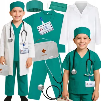 Karnevalový kostým KOSTÝM LÉKAŘSKÝ PŘEVLEK DOKTORA LÉKAŘE SESTRY DOKTOR LÉKAŘ 116 122