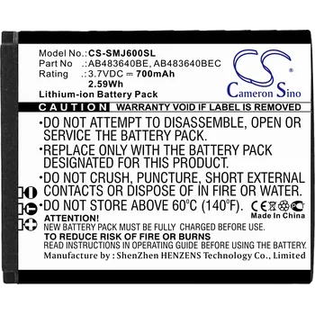 Baterie pro mobilní telefon Baterie Cameron Sino CS-SMJ600SL pro Samsung SGH-F110 - neoriginální