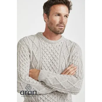 Dámský svetr Aran Woollen Mills ARAN, vlněný irský svetr, šedý