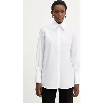 Dámská košile Bavlněná košile Karl Lagerfeld dámská, bílá barva, regular, s klasickým límcem, B1W11010 00X, vel. 36