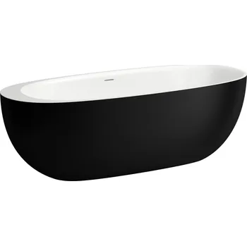 Vana LAUFEN ILBAGNOALESSI Vana, samostatně stojící, materiál Sentec 1850x800, Matná černá zvenku/Matná bílá uvnitř - H2209720650001