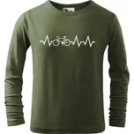 DOBRÝ TRIKO Dětské bavlněné triko s potiskem Tep kolo Velikost: 110 /4 roky, Barva: Khaki