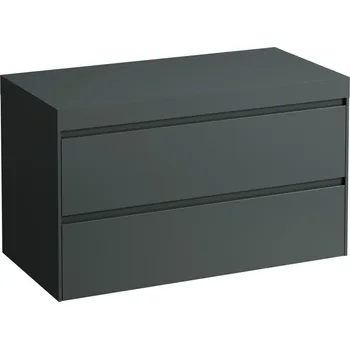 Nábytek LAUFEN LANI Modulární sestava 1000, umyvadlová deska 65 mm (.266 šedá traffic), bez výřezu, se 2 zásuvkami 985x495, Šedá traffic - H4055601122661