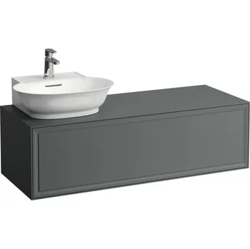 Koupelnový nábytek LAUFEN THE NEW CLASSIC Skříňka pod umyvadlo, s 1 zásuvkou, s výřezem vlevo, pro umyvadla H816852 1175x455, Šedá traffic - H4060850856271