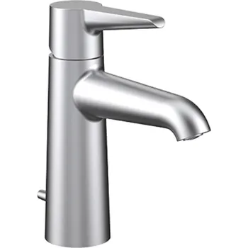 Vodovodní baterie LAUFEN PURE Umyvadlová stojánková páková baterie, pevný výtok 110 mm, bez automatické výpusti, PVD inox kartáčovaná ocel 1x1, no colour - HF901702423000